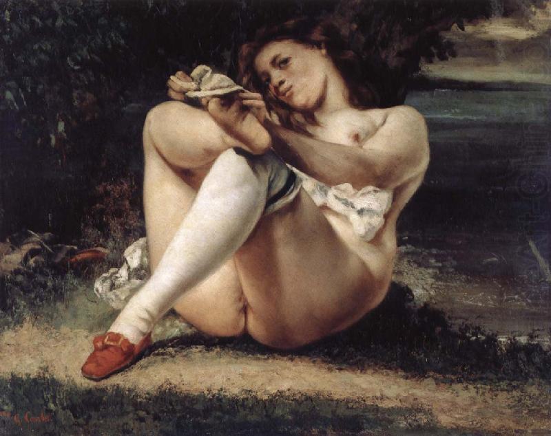 Woman with White Stockings, Gustave Courbet